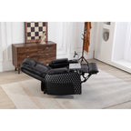 Fauteuil inclinable noir Power Zero Gravity avec accoudoir de rangement, porte-gobelet, table pour ordinateur portable, support pour téléphone, lampe de lecture et port USB