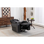 Fauteuil inclinable noir Power Zero Gravity avec accoudoir de rangement, porte-gobelet, table pour ordinateur portable, support pour téléphone, lampe de lecture et port USB