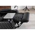 Fauteuil inclinable noir Power Zero Gravity avec accoudoir de rangement, porte-gobelet, table pour ordinateur portable, support pour téléphone, lampe de lecture et port USB