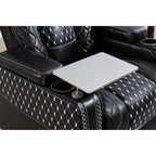 Fauteuil inclinable noir Power Zero Gravity avec accoudoir de rangement, porte-gobelet, table pour ordinateur portable, support pour téléphone, lampe de lecture et port USB