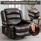 Fauteuil inclinable pivotant noir avec chauffage, massage et ports USB