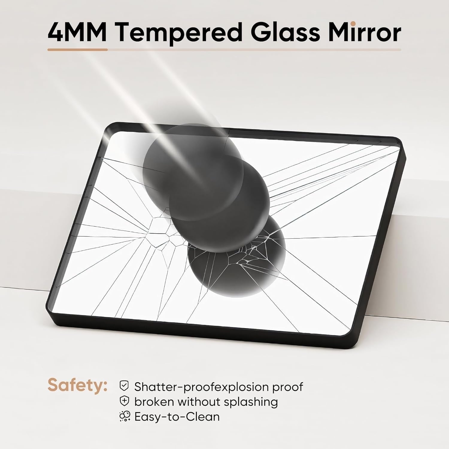 Miroir de salle de bain mural moderne avec cadre en métal et garantie de 5 ans