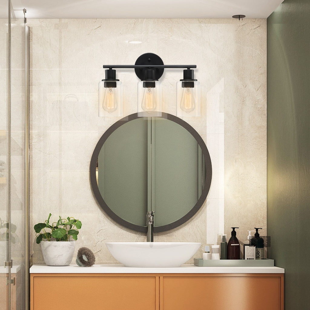 Luminaire de salle de bain à 3 lumières de 17 po, bronze huilé, luminaire de vanité