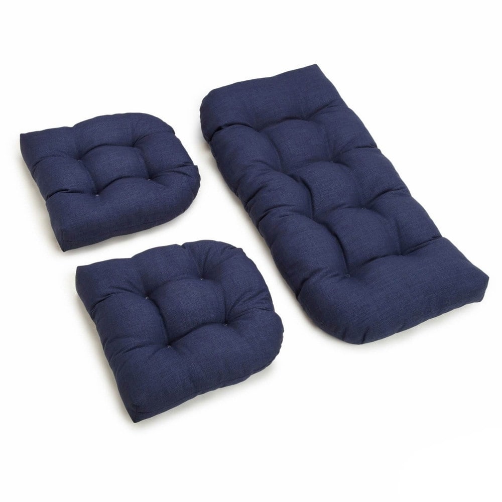 Tufted Outdoor Settee Cushion Set (Set of 3)