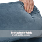 Fauteuil inclinable électrique en tissu antidérapant bleu pour personnes âgées, avec télécommande, design moelleux et poche de rangement latérale