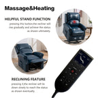 Fauteuil inclinable électrique bleu avec massage et chargement USB