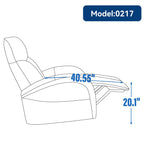Fauteuil inclinable électrique en cuir véritable bleu avec pivot et chargement USB