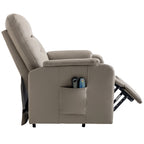 Fauteuil inclinable électrique bleu avec massage, chauffage, positions réglables et poche latérale pour plus de commodité