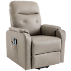Fauteuil inclinable électrique bleu avec massage, chauffage, positions réglables et poche latérale pour plus de commodité