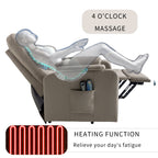 Fauteuil inclinable électrique bleu avec massage, chauffage, positions réglables et poche latérale pour plus de commodité