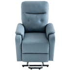 Fauteuil inclinable électrique bleu avec massage, chauffage, positions réglables et poche latérale pour plus de commodité