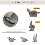 Fauteuil inclinable électrique bleu avec massage, chauffage, positions réglables et poche latérale pour plus de commodité