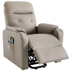 Fauteuil inclinable électrique bleu avec massage, chauffage, positions réglables et poche latérale pour plus de commodité