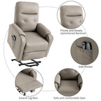 Fauteuil inclinable électrique bleu avec massage, chauffage, positions réglables et poche latérale pour plus de commodité