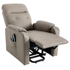 Fauteuil inclinable électrique bleu avec massage, chauffage, positions réglables et poche latérale pour plus de commodité
