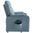 Fauteuil inclinable électrique bleu avec massage, chauffage, positions réglables et poche latérale pour plus de commodité