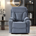 Fauteuil inclinable électrique bleu pour personnes âgées avec télécommande et poche latérale