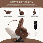 Fauteuil inclinable électrique bleu avec chauffage, massage, chargement USB, poches latérales et télécommande pour plus de commodité