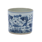 Pot d'orchidée poisson bleu et blanc