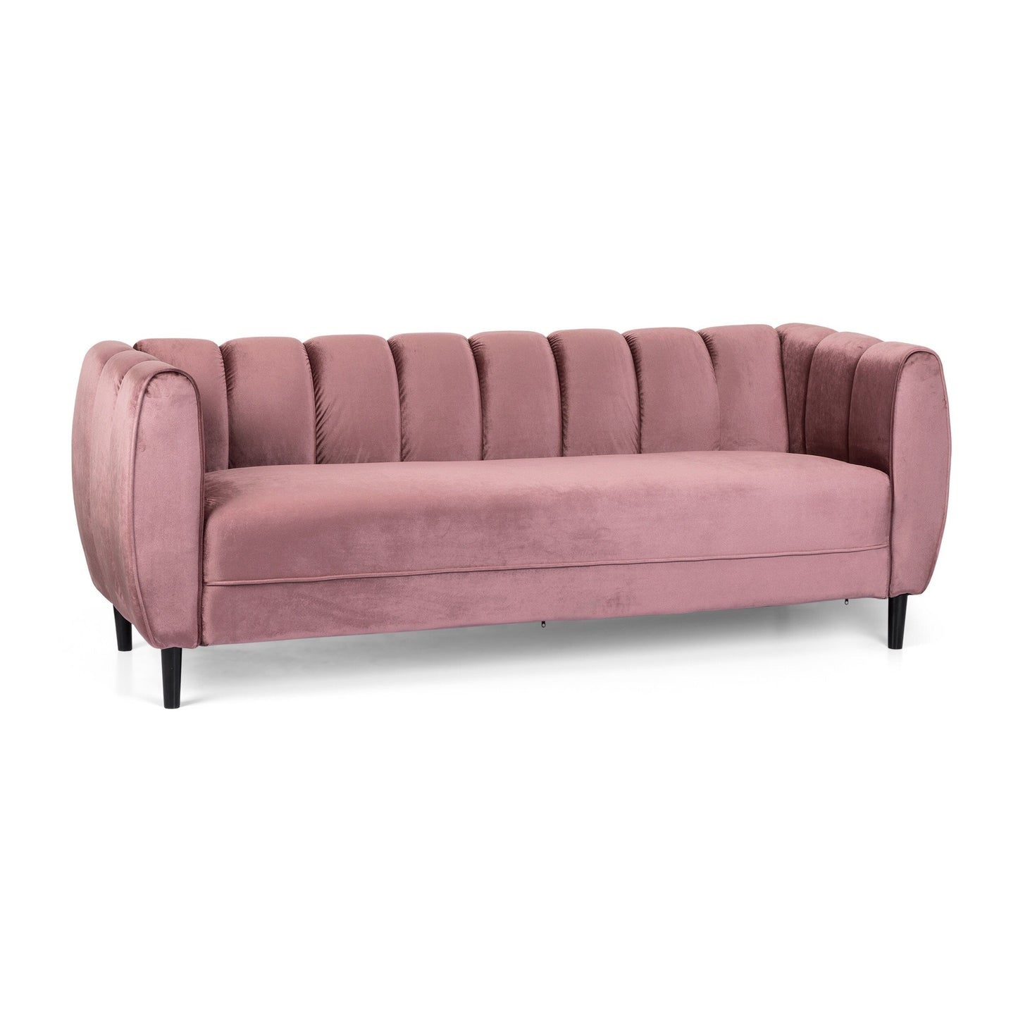 Canapé 3 places capitonné en velours Blush 83,25 avec pieds en bouleau