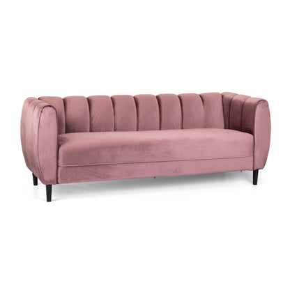Canapé 3 places capitonné en velours Blush 83,25 avec pieds en bouleau