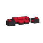 Ensemble de salon de jardin en rotin synthétique Bocabec (7 pièces) par Havenside Home