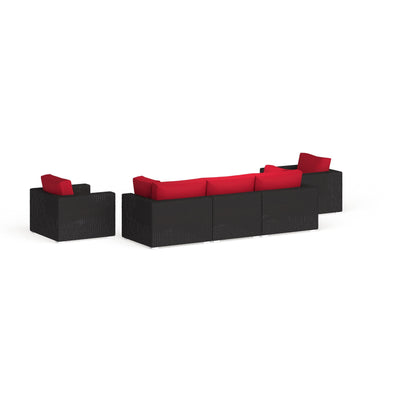 Ensemble de salon de jardin en rotin synthétique Bocabec (7 pièces) par Havenside Home