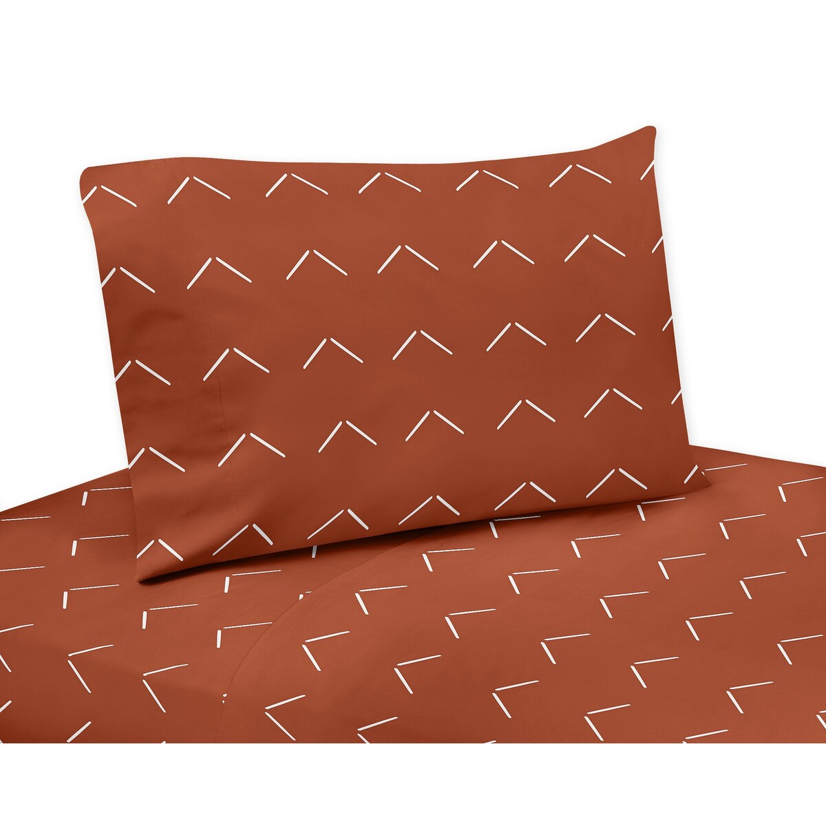 Ensemble de draps Boho Arrow 4 pièces Queen Size - Ivoire, orange brûlé, blanc cassé, style ferme moderne, style sud-ouest, shabby chic, neutre, bohème, diamant