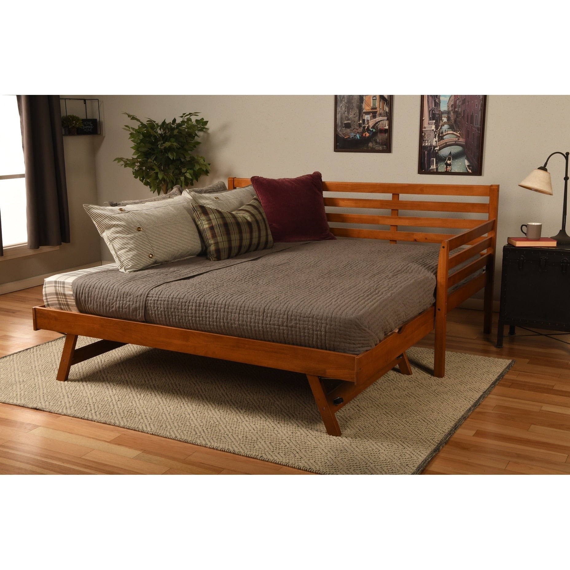 Lit de repos Somette Boho avec lit escamotable supplémentaire (matelas non inclus)