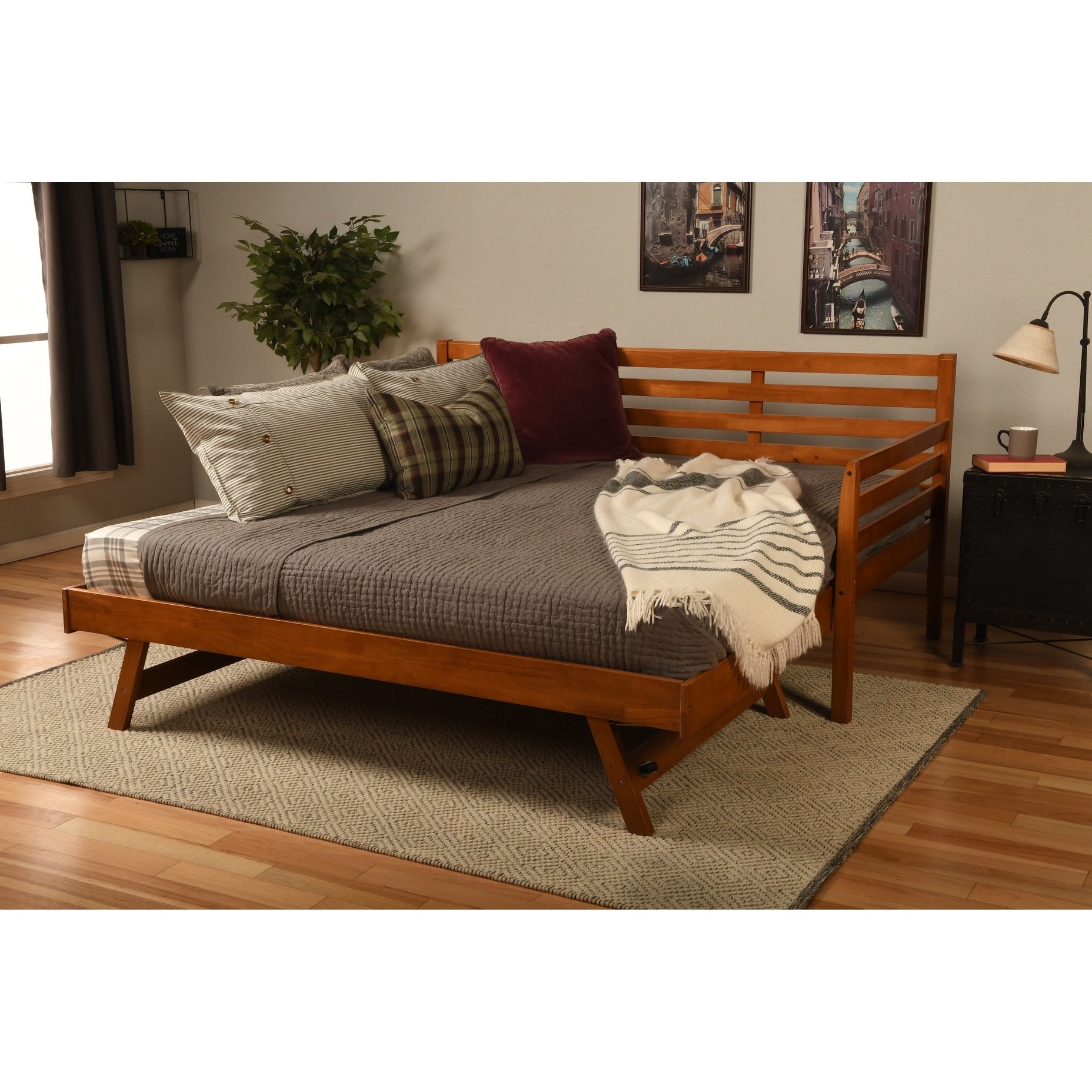 Lit de repos Somette Boho avec lit escamotable supplémentaire (matelas non inclus)
