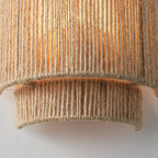 Applique murale bohème à 1 lumière, en corde de chanvre tissée à la main, à intensité variable