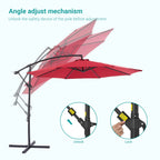 BONOSUKI 10ft Patio Offset Umbrella Outdoor Hanging Umbrella