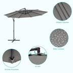 BONOSUKI 10ft Patio Offset Umbrella Outdoor Hanging Umbrella