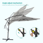 BONOSUKI 10ft Patio Offset Umbrella Outdoor Hanging Umbrella