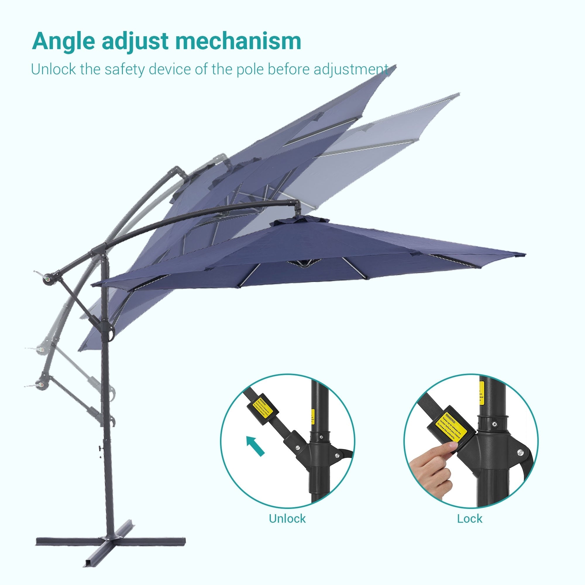 BONOSUKI 10ft Patio Offset Umbrella Outdoor Hanging Umbrella