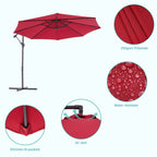 BONOSUKI 10ft Patio Offset Umbrella Outdoor Hanging Umbrella