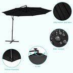 BONOSUKI 10ft Patio Offset Umbrella Outdoor Hanging Umbrella