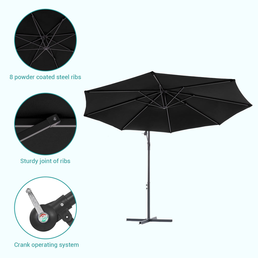 BONOSUKI 10ft Patio Offset Umbrella Outdoor Hanging Umbrella