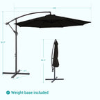 BONOSUKI 10ft Patio Offset Umbrella Outdoor Hanging Umbrella