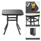 Ensemble bistrot d'extérieur Bonosuki 3 pièces avec chaises à bascule et table d'appoint