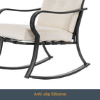 Ensemble bistrot d'extérieur Bonosuki 3 pièces avec chaises à bascule et table d'appoint