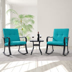Ensemble bistrot d'extérieur Bonosuki 3 pièces avec chaises à bascule et table d'appoint
