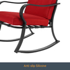Ensemble bistrot d'extérieur Bonosuki 3 pièces avec chaises à bascule et table d'appoint