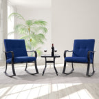 Ensemble bistrot d'extérieur Bonosuki 3 pièces avec chaises à bascule et table d'appoint