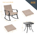 Ensemble bistrot d'extérieur Bonosuki 3 pièces avec chaises à bascule et table d'appoint