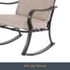 Ensemble bistrot d'extérieur Bonosuki 3 pièces avec chaises à bascule et table d'appoint