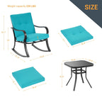 Ensemble bistrot d'extérieur Bonosuki 3 pièces avec chaises à bascule et table d'appoint