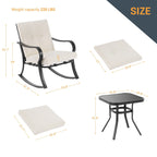 Ensemble bistrot d'extérieur Bonosuki 3 pièces avec chaises à bascule et table d'appoint
