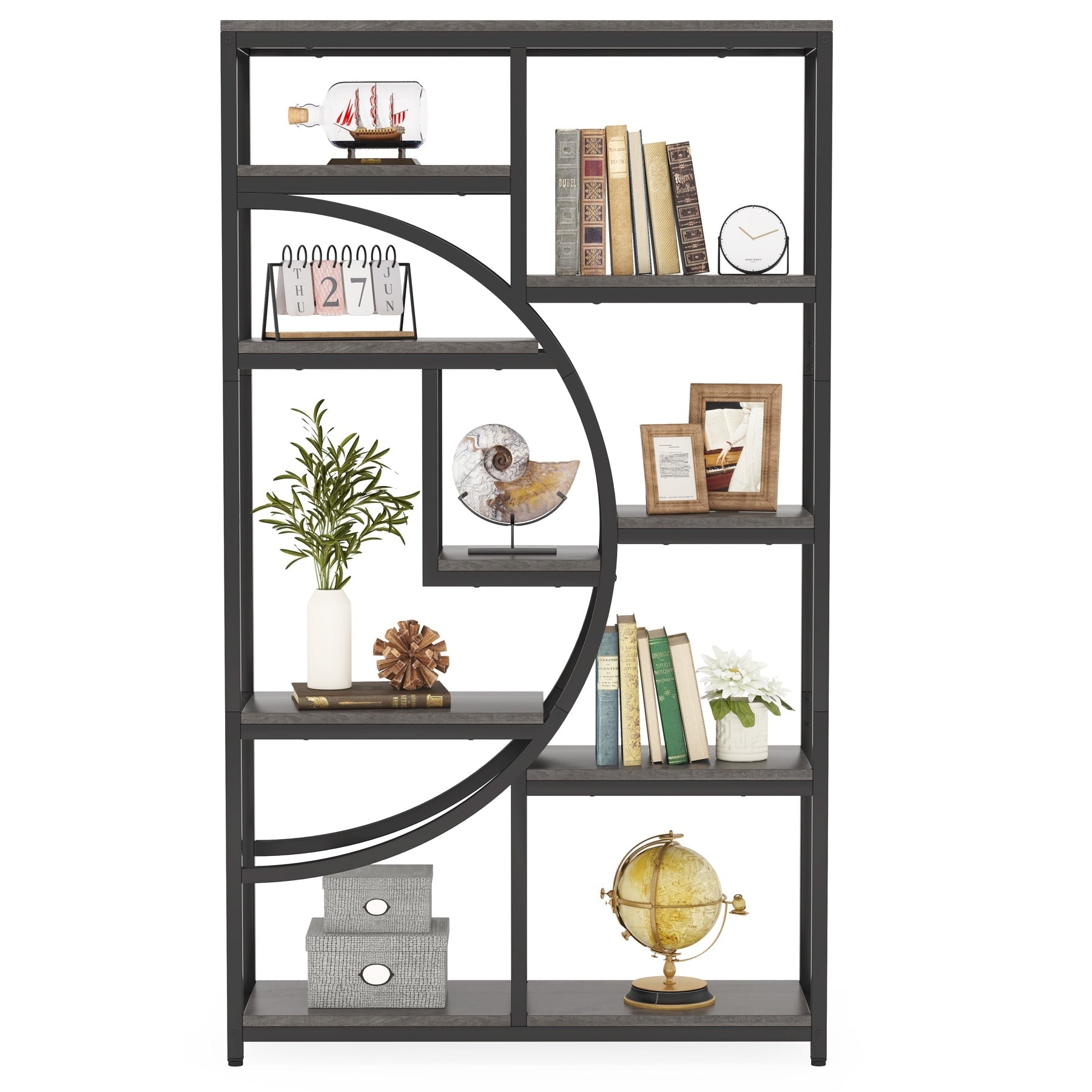 Bibliothèque industrielle à 5 étagères pour chambre, salon, bureau