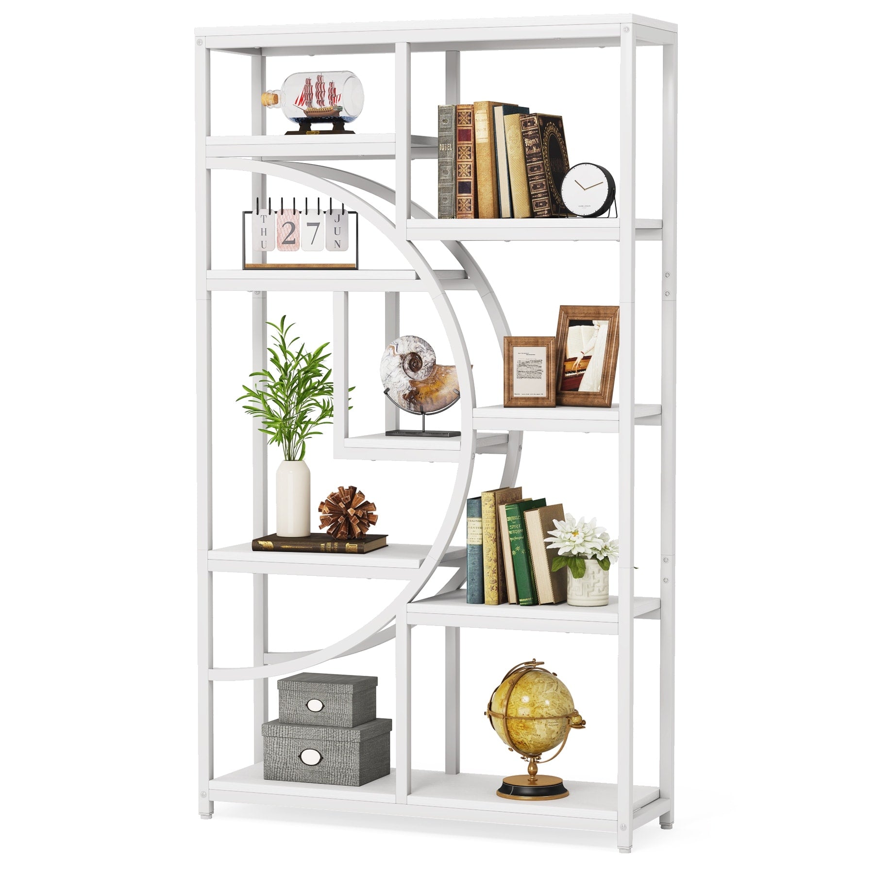 Bibliothèque industrielle à 5 étagères pour chambre, salon, bureau